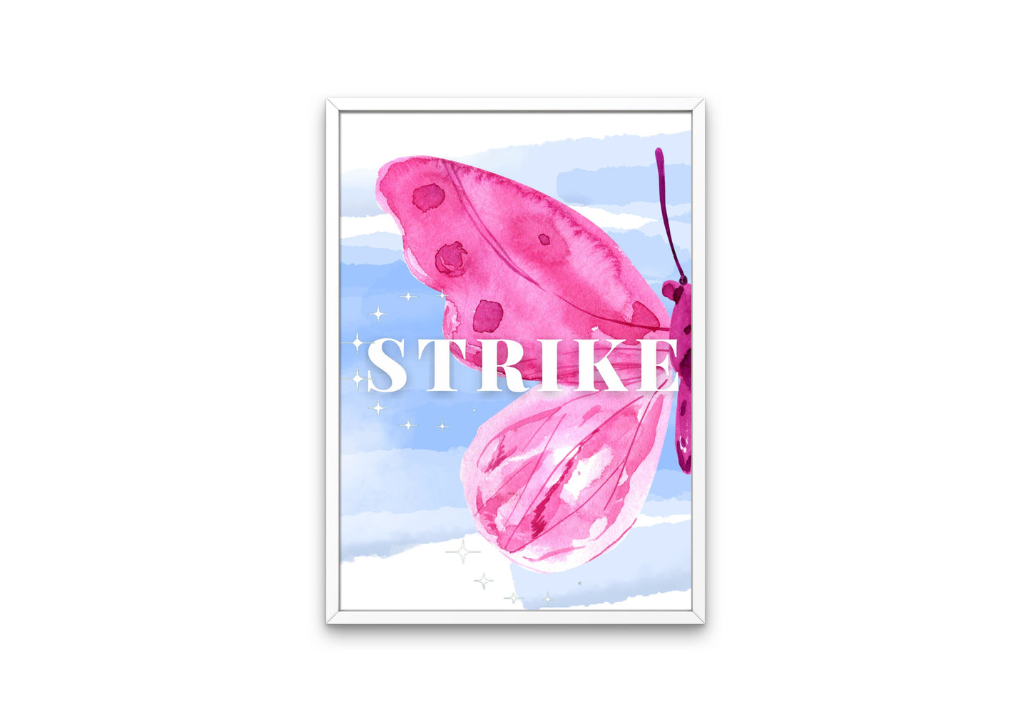 Strike a Pose Split Butterfly Print set of 2 INSTANT DOWNLOAD, Fashion wall art, Pink Preppy Dorm Decor, Preppy Art Print, Preppy Wall Art