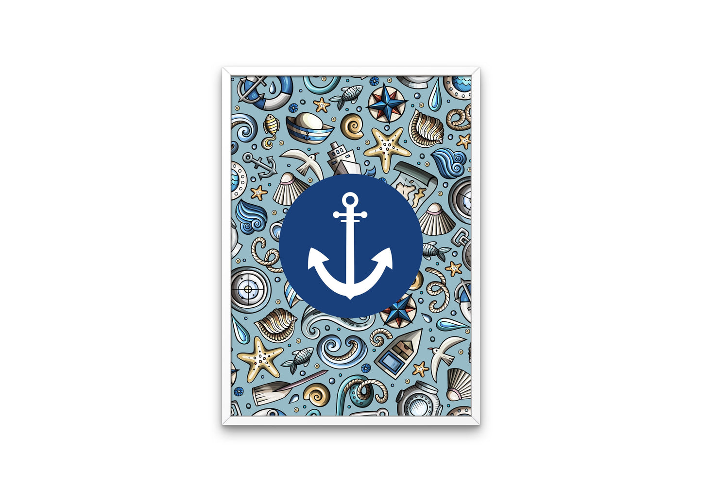 Anchor Wall Décor DIGITAL PRINT, Coastal Poster Print, Nautical Wall Art, Beach house décor, Boho coastal decor, Seaside print, Navy blue