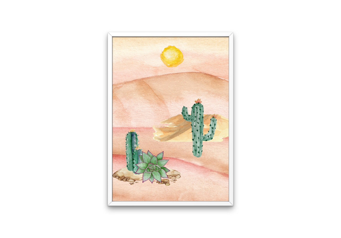 Watercolor Desert DIGITAL PRINT, Cactus Wall Art, Landscape Prints Wall Art, American Rustic Country Art, Ranch Cowboy Decor, country style