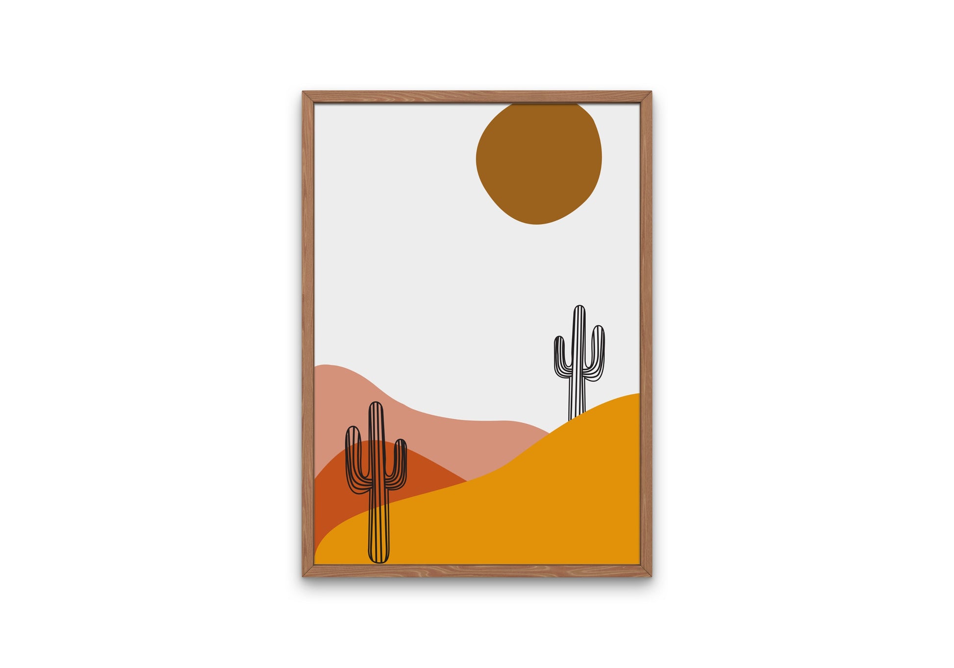 Boho Terracotta Desert DIGITAL PRINT, Cactus Wall Art, Landscape Prints Wall Art, Desert mountains, Arizona Desert Boho Décor, Terracotta