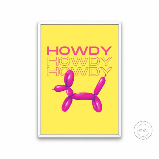 Howdi Preppy Balloon Dog Poster DIGITAL DOWNLOAD ART PRINTS, preppy poster print, pink yellow wall art, college dorm poster, y2k, balloon animal | Posters, Prints, & Visual Artwork | aesthetic preppy room decor, art for bedroom, art ideas for bedroom walls, art printables, bathroom wall art printables, bedroom art, bedroom pictures, bedroom wall art, bedroom wall art ideas, bedroom wall painting, buy digital art prints online, buy digital prints online, canvas wall art for living room, cute preppy room deco