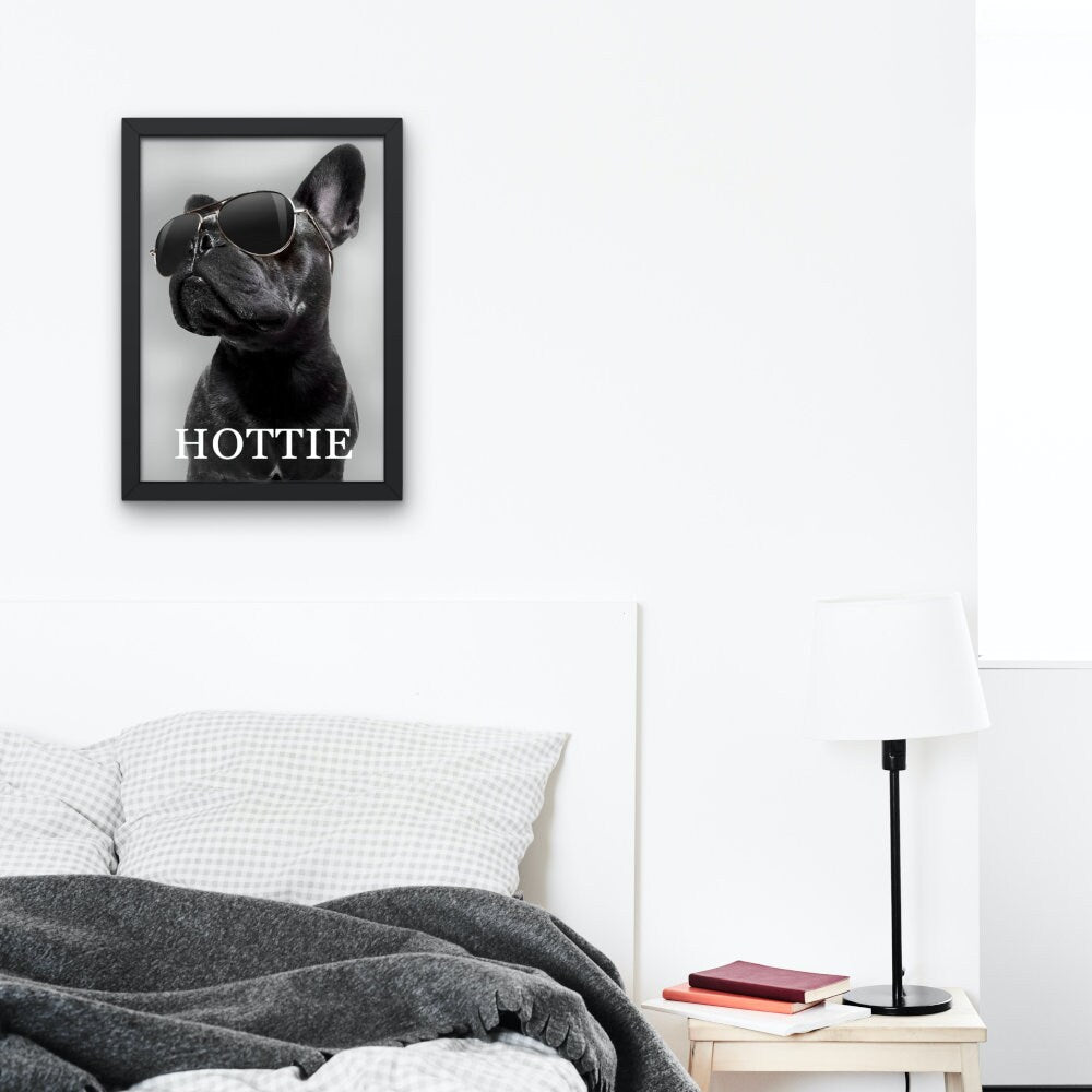 Hottie French Bulldog Fashion Poster PRINTABLE, Fashion Dog Poster, Cute dog print, Designer Wall Art, Luxury Fashion Wall Art, Stylish