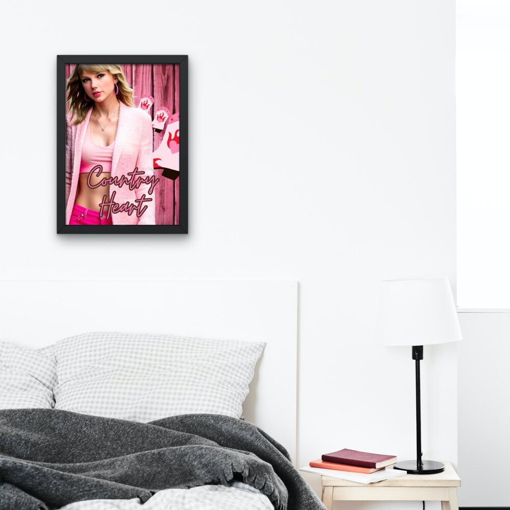 Country Heart Taylor Swift Poster INSTANT DOWNLOAD, Pink Room Decor, Celebrity poster, Western Art College Dorm Posters, Pop art girls tredy