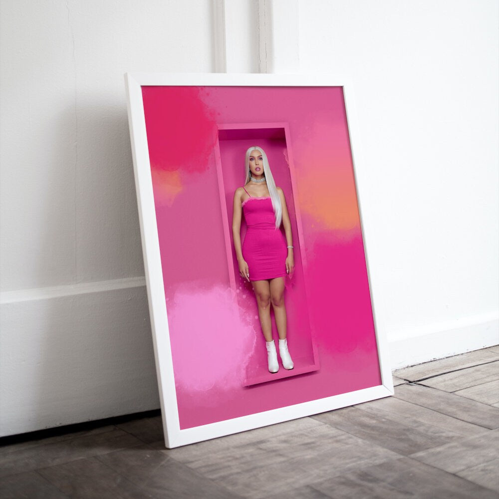 Preppy Barbie Poster INSTANT DOWNLOAD, Hot Pink Wall Art, Preppy Wall Art, Pink Preppy decor, Trendy Digital Prints, Barbiecore aesthetic