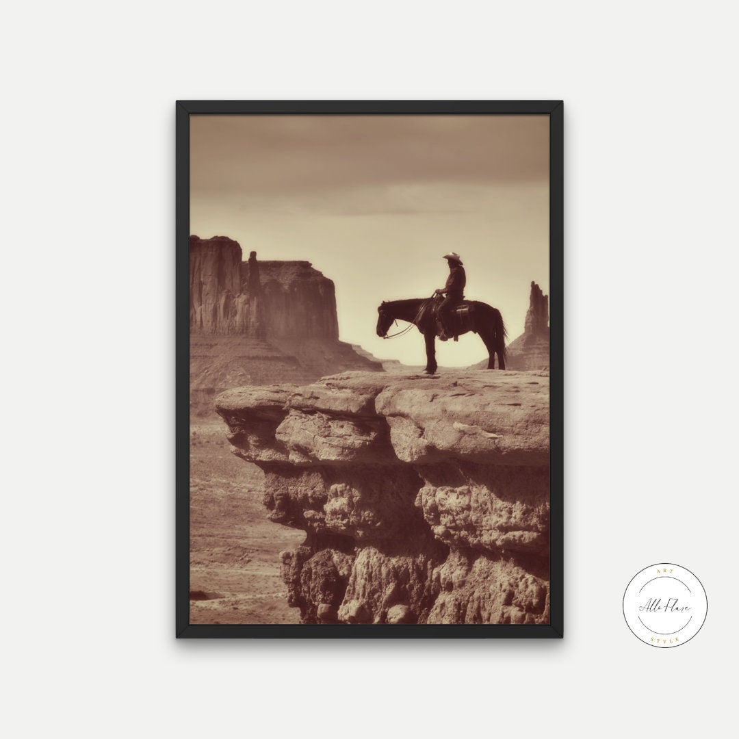 Cowboy Poster INSTANT DOWNLOAD, American Rustic Country Art, Bryce canyon, western poster, Ranch Cowboy Decor, Country Cowboy Poster