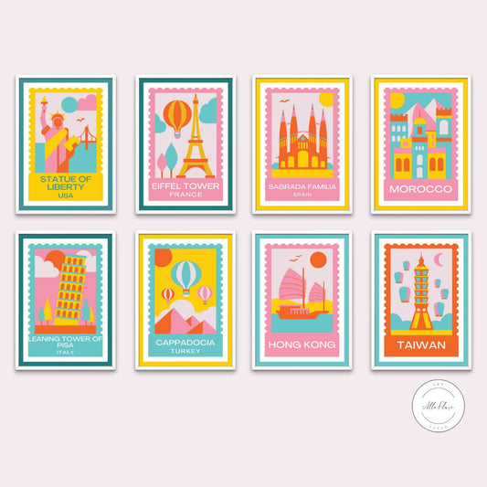 Set of 8 preppy travel posters PRINTABLE ART, Preppy room decor, Maximalist Wall Art, France Spain Italy USA Taiwan, Colorful travel posters | Posters, Prints, & Visual Artwork | aesthetic preppy room decor, art for bedroom, art ideas for bedroom walls, art printables, bathroom wall art printables, bedroom art, bedroom pictures, bedroom wall art, bedroom wall art ideas, bedroom wall painting, buy digital art prints online, buy digital prints online, canvas wall art for living room, cute preppy room decor, d