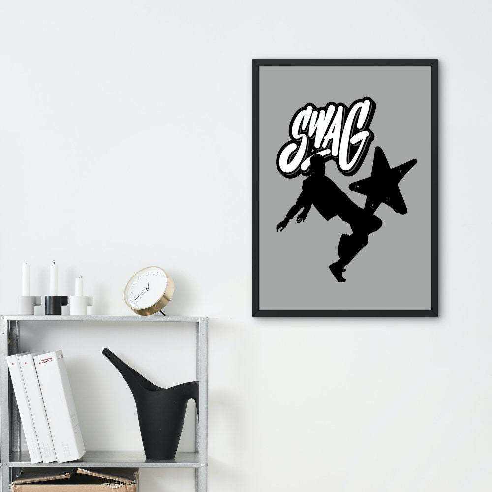 Swagger Poster Graffiti Print INSTANT DOWNLOAD, Hip hop culture poster, Urban art print, Hip hop lifestyle, Graffiti poster, Skater gifts