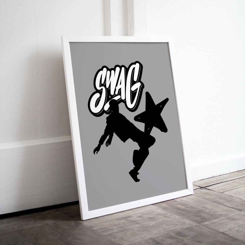 Swagger Poster Graffiti Print INSTANT DOWNLOAD, Hip hop culture poster, Urban art print, Hip hop lifestyle, Graffiti poster, Skater gifts