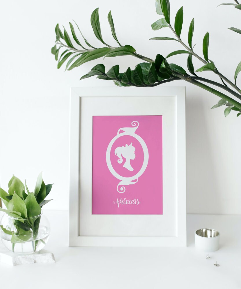 Pink Princess Poster INSTANT DOWNLOAD, Hot Pink Wall Art, Preppy Poster, Y2K Aesthetic Print, Girly Wall Art, Princess decorations, bougie