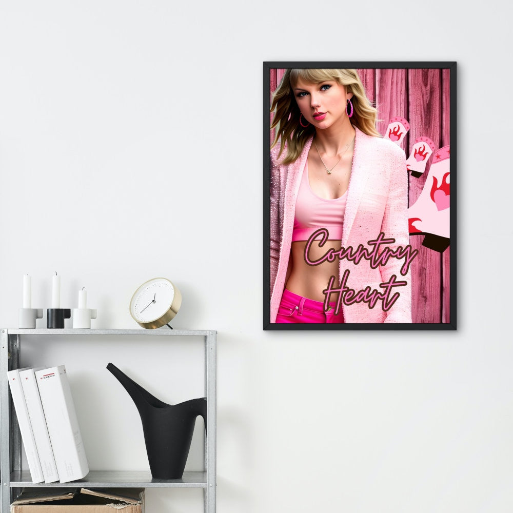 Country Heart Taylor Swift Poster INSTANT DOWNLOAD, Pink Room Decor, Celebrity poster, Western Art College Dorm Posters, Pop art girls tredy