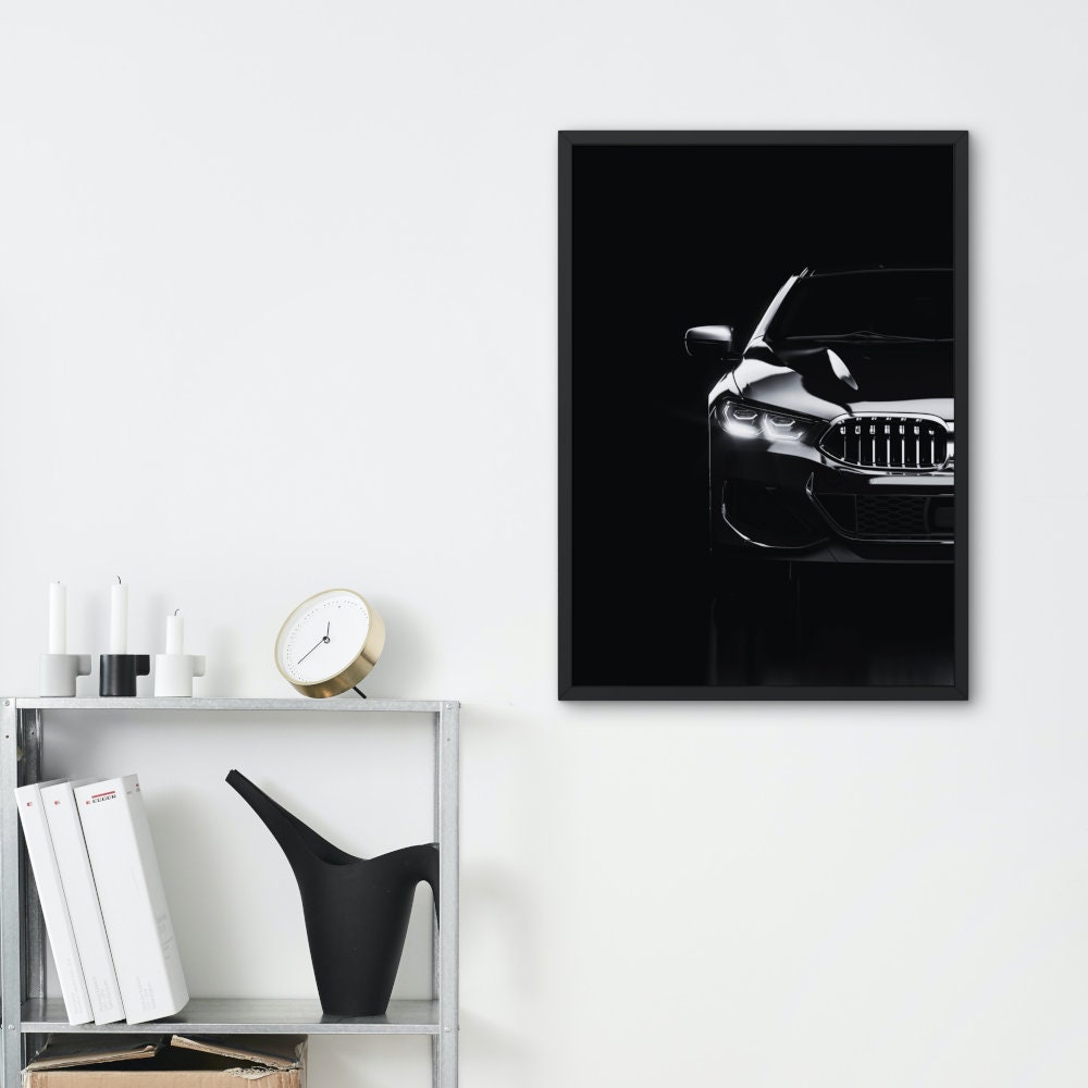 Black and White Luxury Car Poster INSTANT DOWNLOAD, gift for car lovers, Designer Wall Art, Luxury Fashion Wall Art, Black White Glam Decor