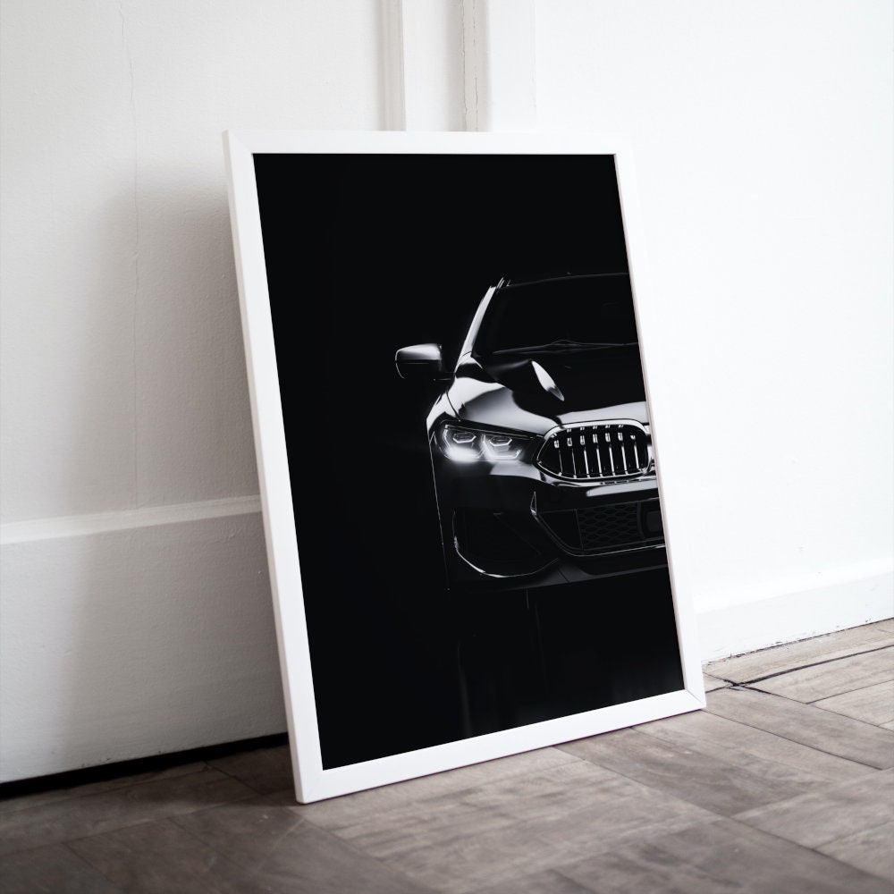 Black and White Luxury Car Poster INSTANT DOWNLOAD, gift for car lovers, Designer Wall Art, Luxury Fashion Wall Art, Black White Glam Decor