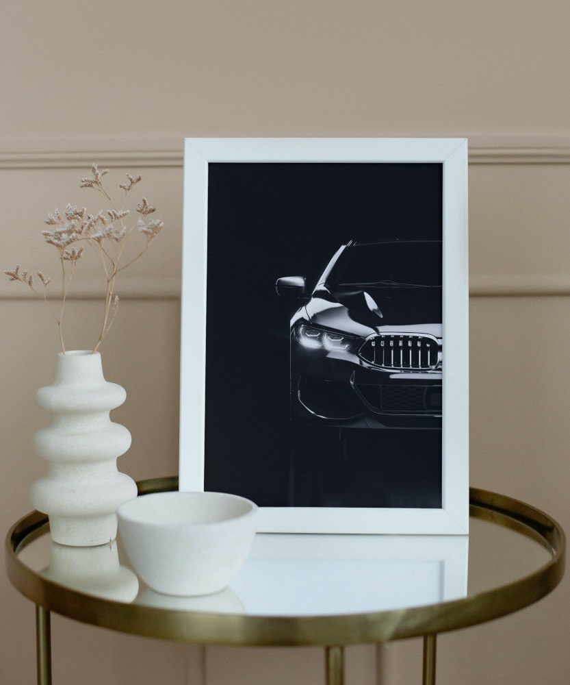 Black and White Luxury Car Poster INSTANT DOWNLOAD, gift for car lovers, Designer Wall Art, Luxury Fashion Wall Art, Black White Glam Decor