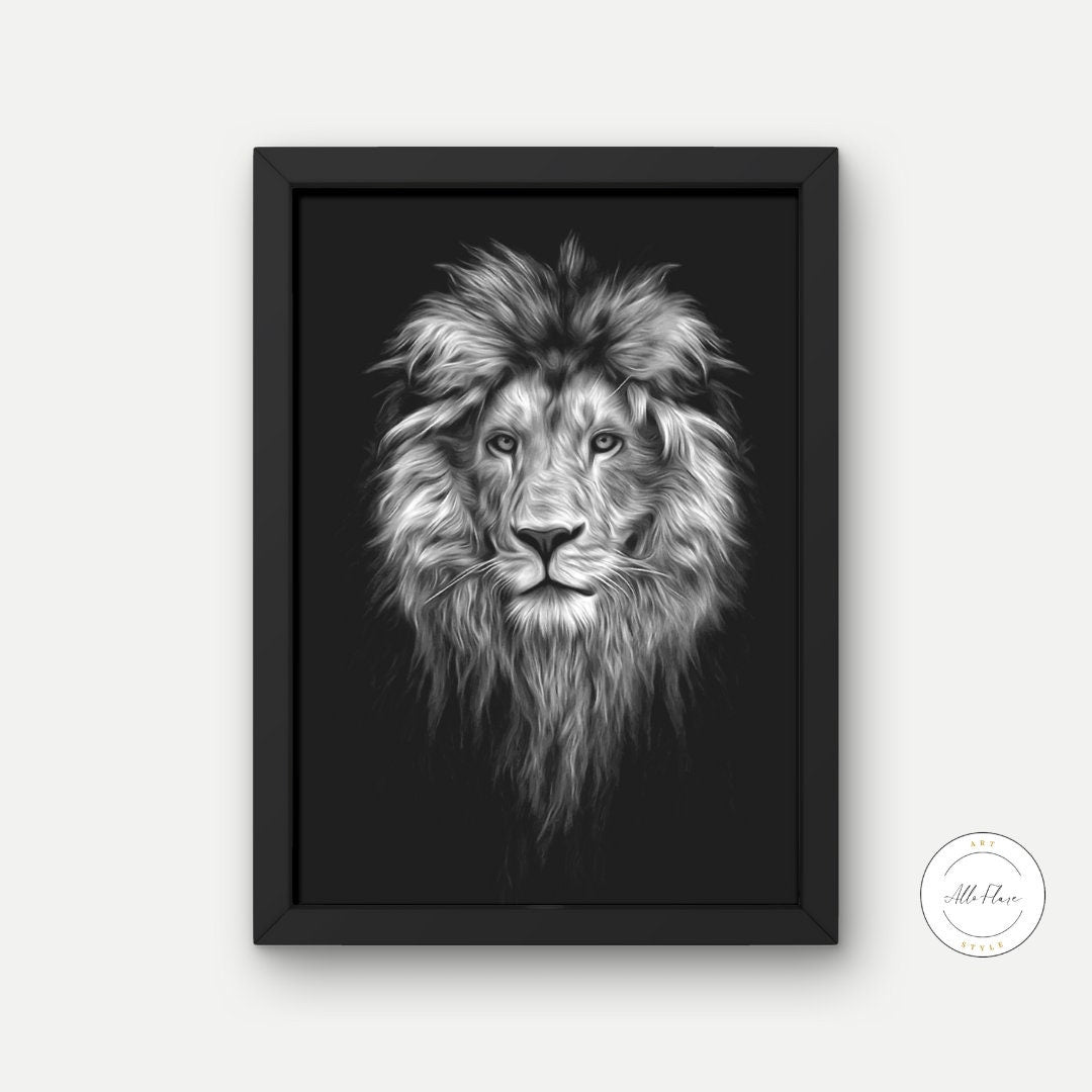 Black and White Lion Poster DIGITAL DOWNLOAD ART PRINTS, Lion head image, Musician Gift, lion head, cat themed gifts, cool poster, Rock and roll decor | Posters, Prints, & Visual Artwork | art for bedroom, art ideas for bedroom walls, art printables, art prints black and white, band poster, bathroom wall art printables, bedroom art, bedroom pictures, bedroom wall art, bedroom wall art ideas, bedroom wall painting, black and white art print, black and white art prints, black and white art wall, black and whi