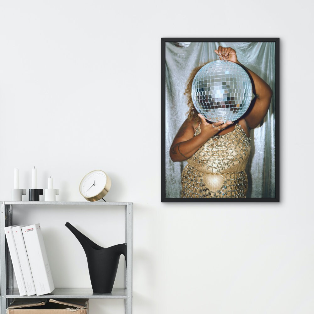 PRINTABLE Set of 3 Festive Disco Ball Posters, fashion digital posters, pastel room decor, party wall decor, glam posters, 70s style poster