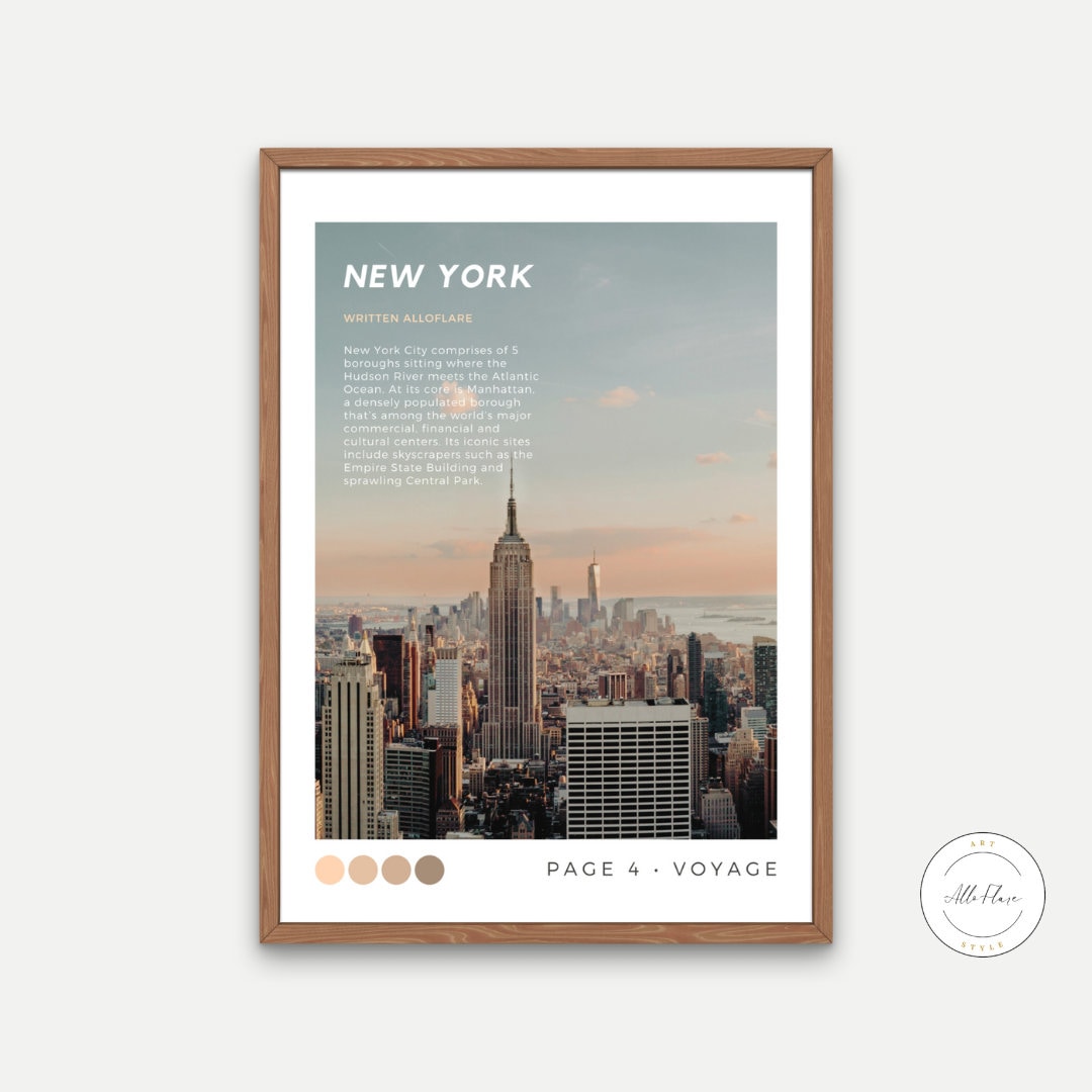 Vintage New York Travel Poster PRINTABLE, Travel Art Print, I heart New York, Famous places, nyc poster, Retro travel poster, vintage travel