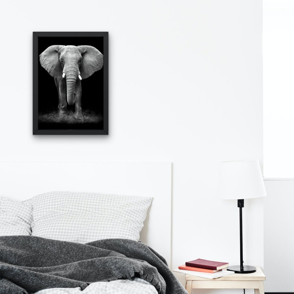 Black and White Elephant Poster INSTANT DOWNLOAD, cool poster, Wilderness Photography, Scandinavian style, Animal Wall Art, nature inspired