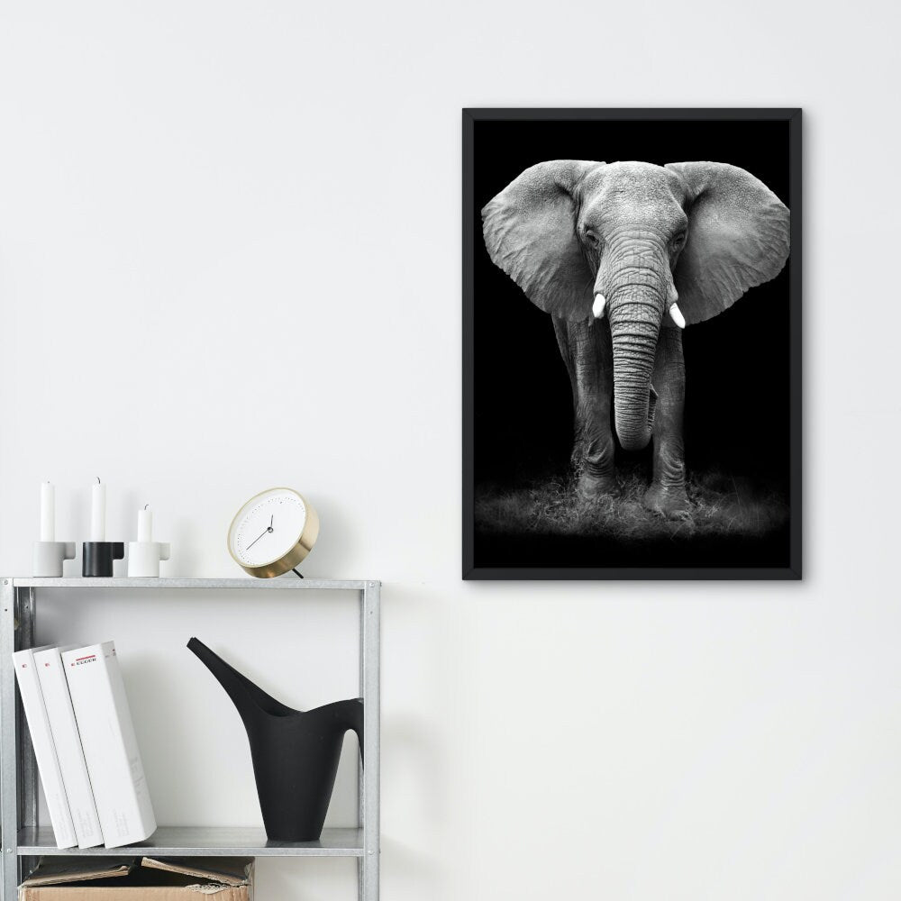 Black and White Elephant Poster INSTANT DOWNLOAD, cool poster, Wilderness Photography, Scandinavian style, Animal Wall Art, nature inspired