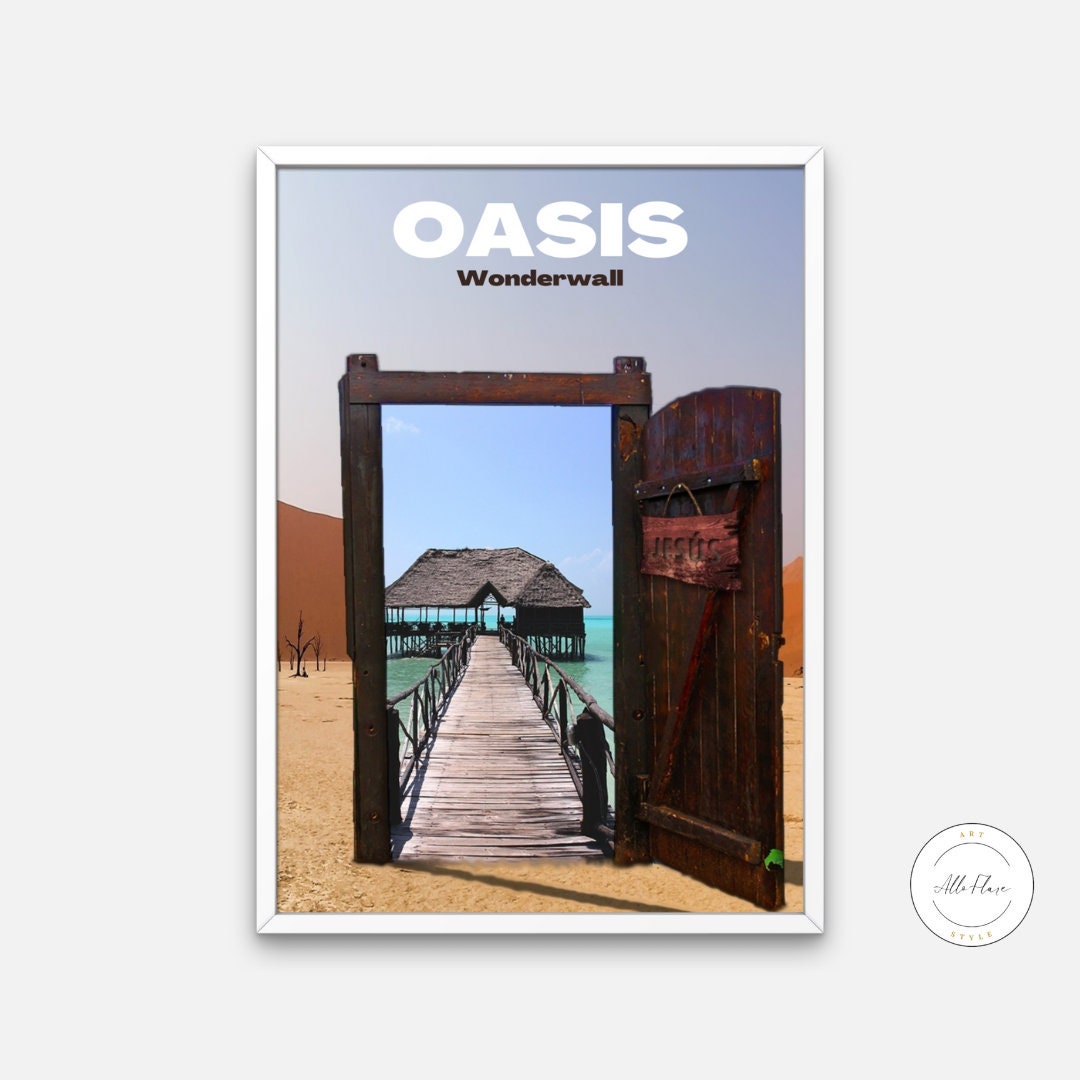 Oasis Poster INSTANT DOWNLOAD, Wonderwall, Alternative Rock, Music Wall Decor, Music Poster, 90s decor, rock roll poster, album cover poster