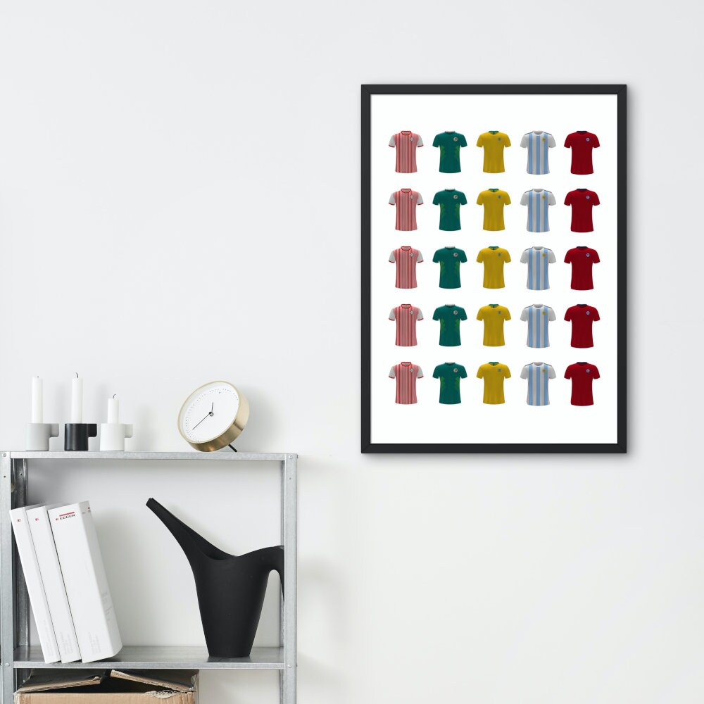 Soccer Jerseys Poster INSTANT DOWNLOAD, Latin American Football Jerseys, Soccer wall decor, Sport prints, World cup poster, Football Poster