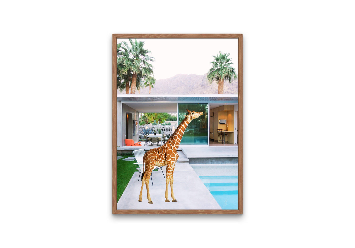 Giraffe in Palm Springs Art Deco Home INSTANT DOWNLOAD, Desert poster, one piece poster, giraffe picture, animal lover, palm springs