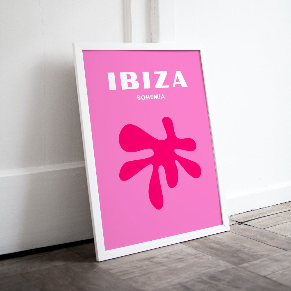 Set of 6 travel posters PRINTABLE, Preppy room decor, Maximalist Wall Art, Capri Ibiza Bondi MiamI Barcelona, Colorful travel posters