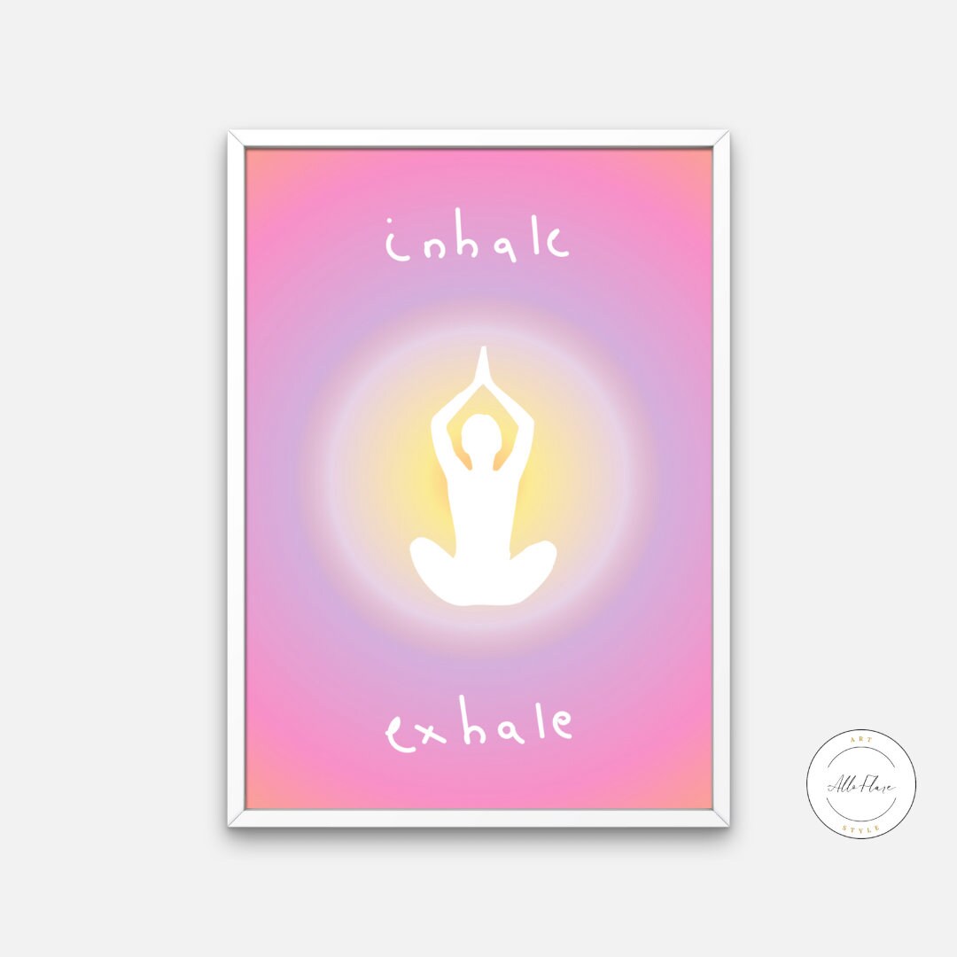 Inhale Exhale Poster DIGITAL ART PRINT, Danish Pastel, Y2K, Abstract Color, Aura aesthetic art print, yoga pose poster, yoga artwork, zen poster | Posters, Prints, & Visual Artwork | affirmation poster, art for bedroom, art ideas for bedroom walls, art printables, aura print, bathroom wall art printables, bedroom art, bedroom pictures, bedroom wall art, bedroom wall art ideas, bedroom wall painting, buy digital art prints online, buy digital prints online, canvas wall art for living room, Colorful Aura Post