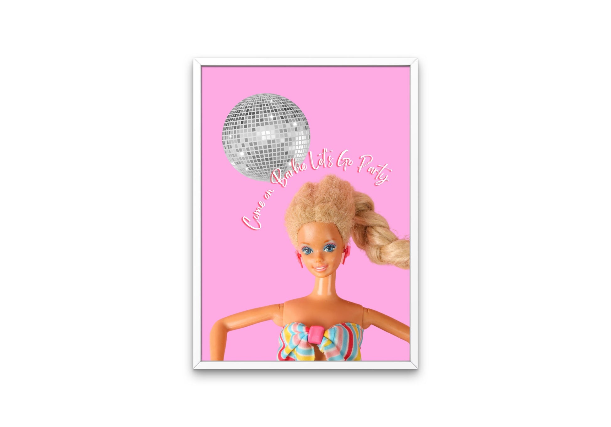 Barbie Disco Ball Poster DIGITAL PRINT, Come On Barbie Let's Go Party, Preppy Poster, Y2K Aesthetic Print, Barbie Fun Art, Retro Barbiecore