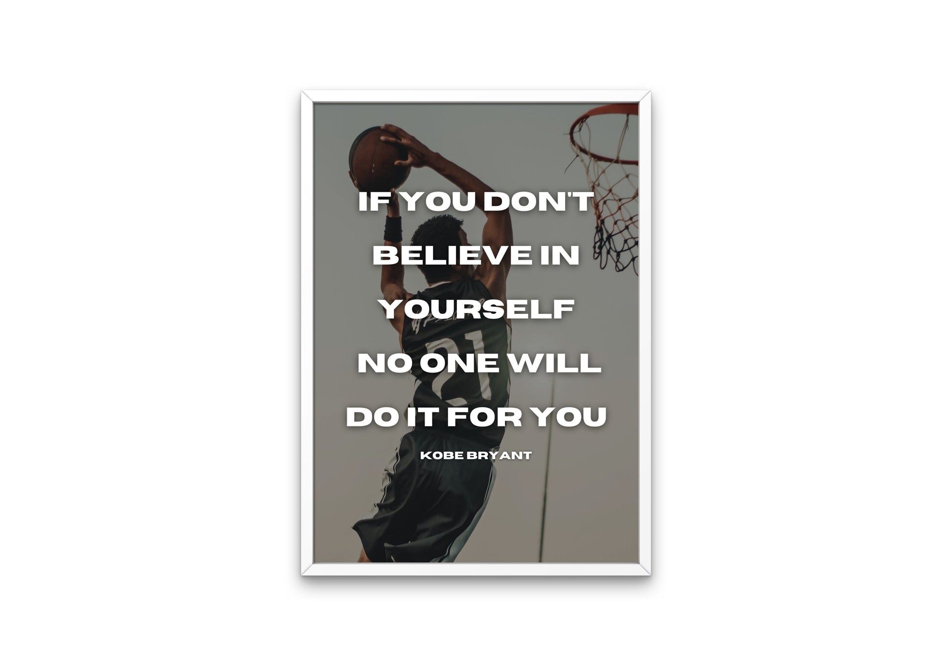 Basketball Motivational Poster PRINTABLE, Kobe Bryant, Nba fans, Sports Wall art, Basketball gifts, Believe in Yourself, Inspirational