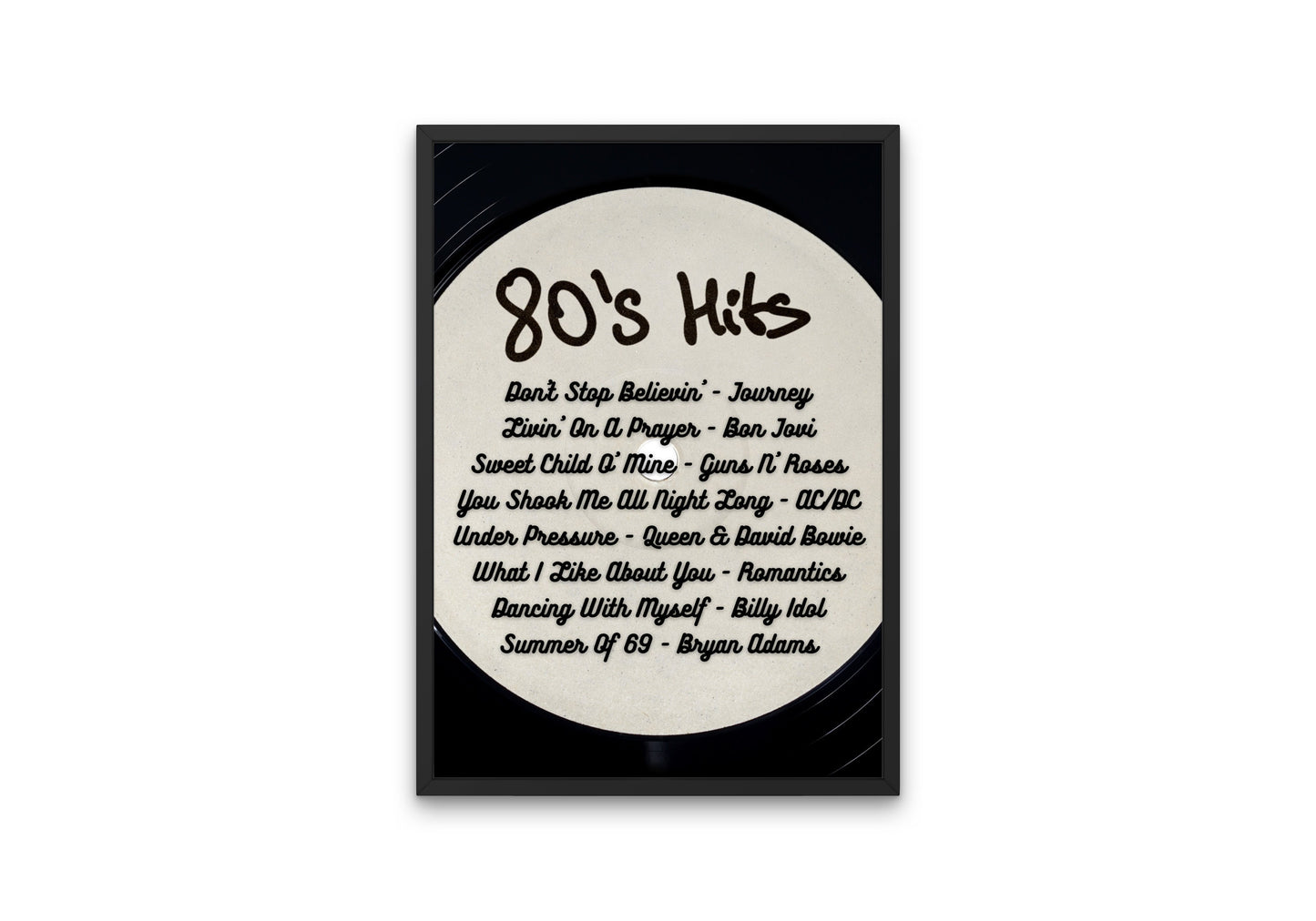 80s Hits black & white poster INSTANT DOWNLOAD, 80's music poster, Rock Music Wall Art, 80s nostalgia, 80s theme part, Decades Party Poster