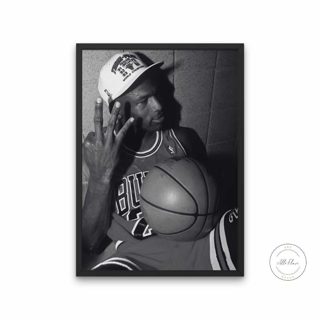 Jordan 3 Fingers Poster Black and White INSTANT DOWNLOAD, Sports prints, Basketball gifts for men, Basketball Poster, MJ Wall Art, hypebeast
