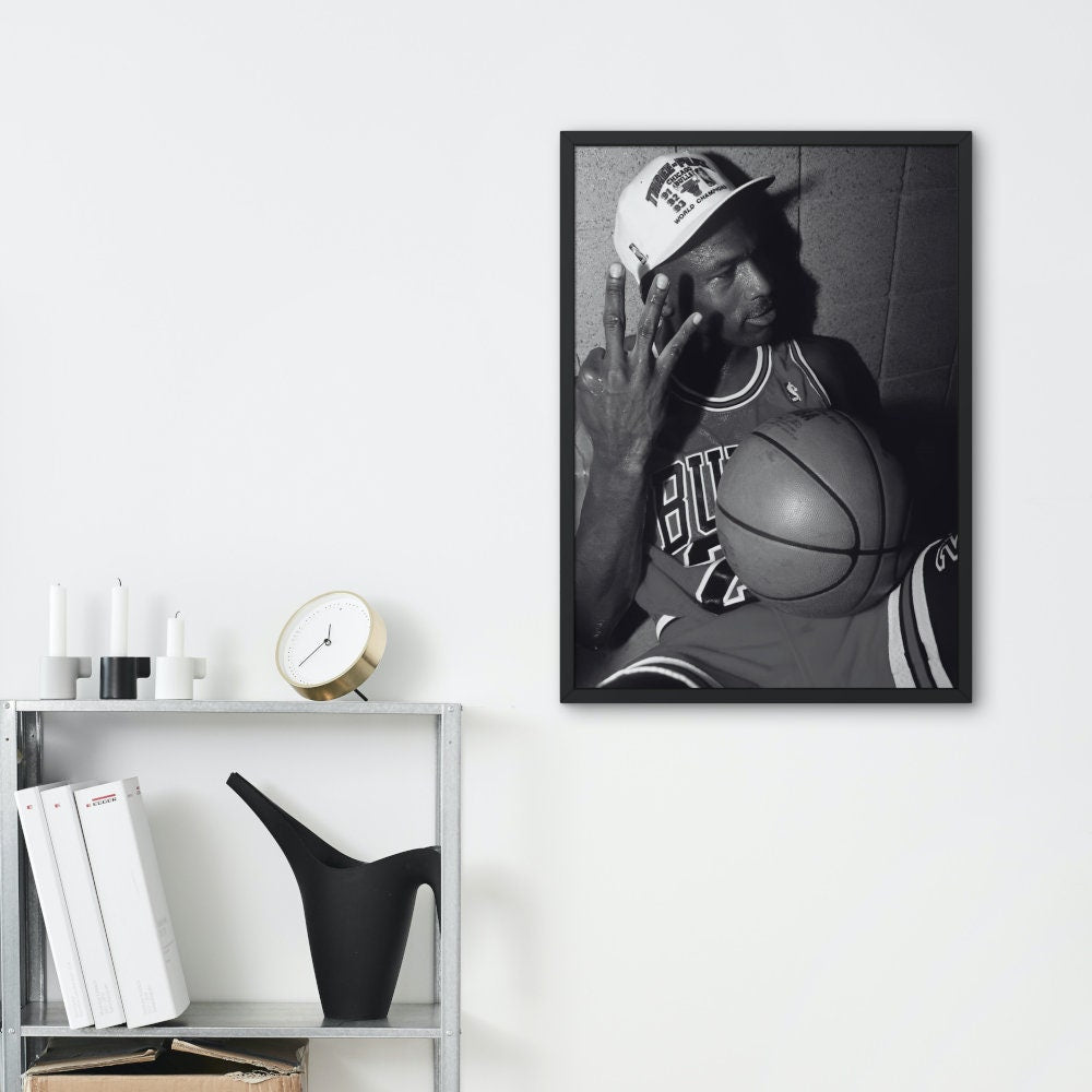 Jordan 3 Fingers Poster Black and White INSTANT DOWNLOAD, Sports prints, Basketball gifts for men, Basketball Poster, MJ Wall Art, hypebeast