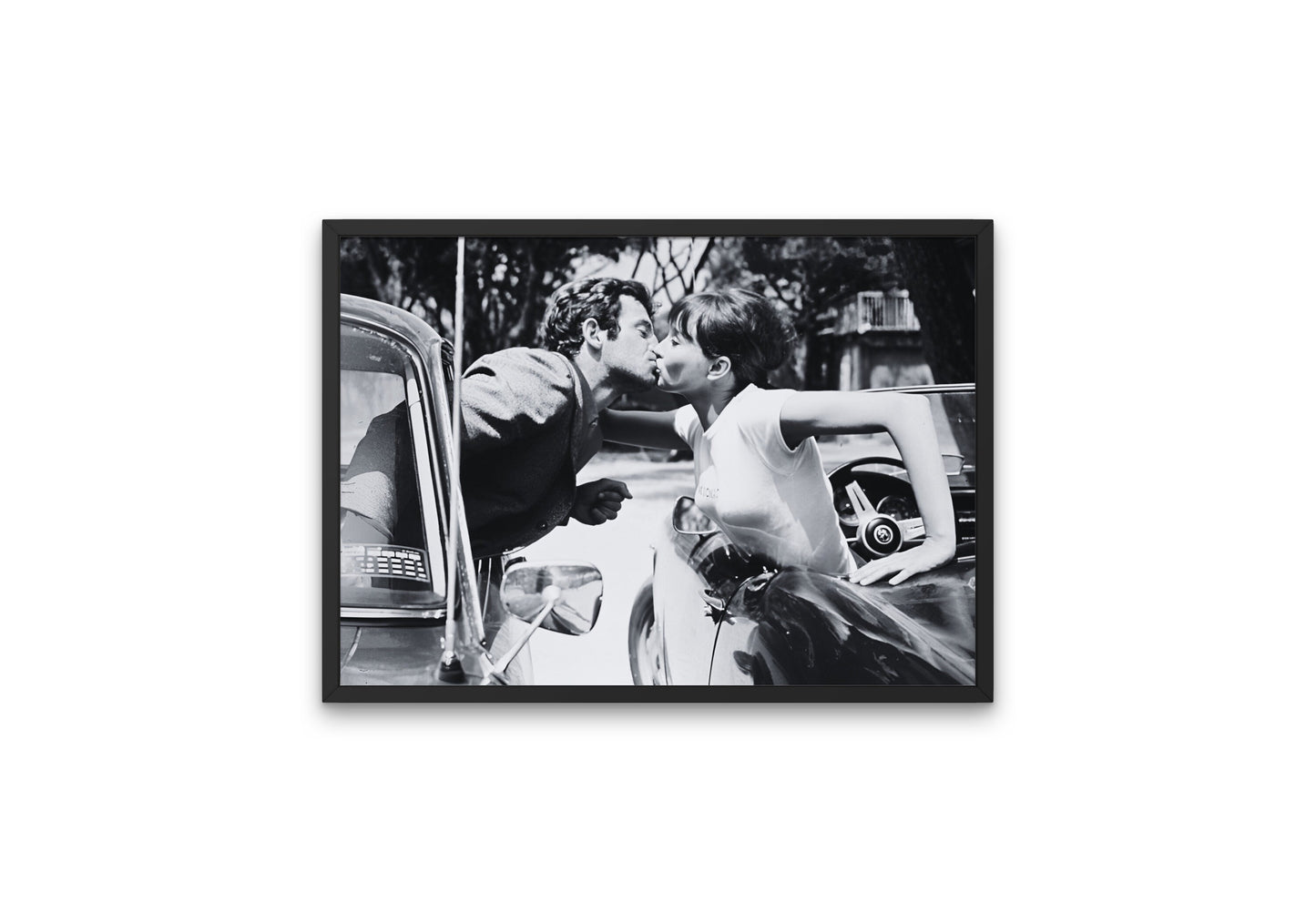 Black & White Classic Movie Poster DIGITAL PRINT, Vintage Car, Horizontal Wall Art, Retro Wall Decor, Old Hollywood, the kiss poster, glam