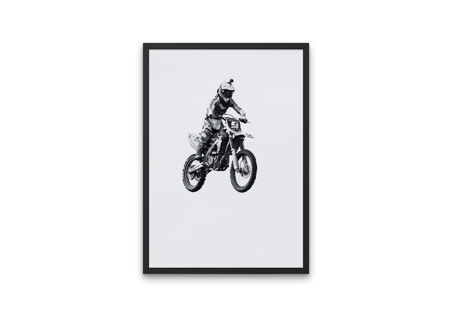 Black and White Motorcycle Poster INSTANT DOWNLOAD, mountain bike art, dirt bike gift, sports poster, bike poster, sport motivation poster
