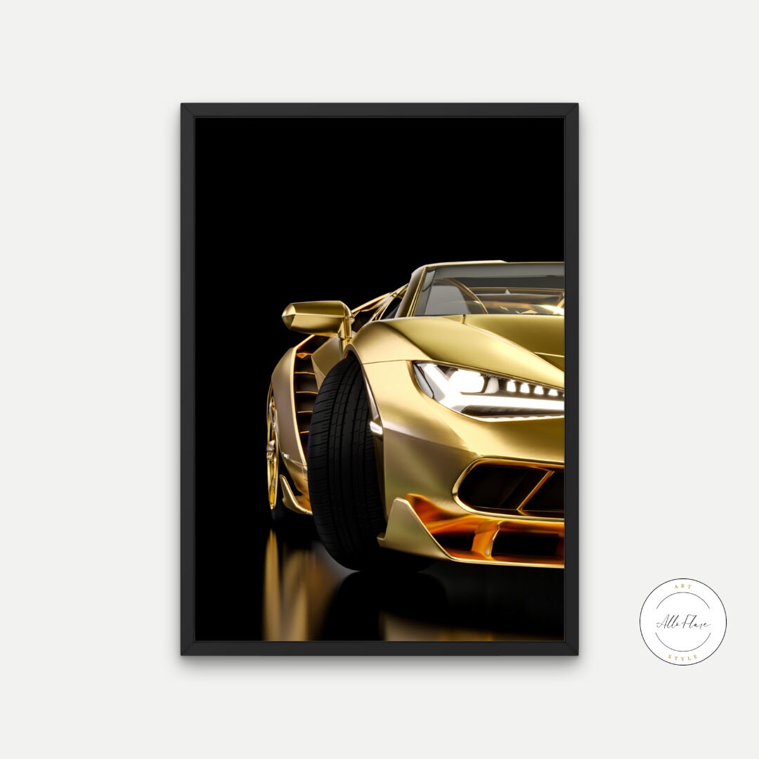 Golden Luxury Car Wall Art DIGITAL DOWNLOAD ART PRINTS, Racing Luxury Sports Car, Luxury Fashion Wall Art, Car Photo, Glam Automotive Décor | Posters, Prints, & Visual Artwork | art for bedroom, art ideas for bedroom walls, art printables, bathroom wall art printables, bedroom art, bedroom pictures, bedroom wall art, bedroom wall art ideas, bedroom wall painting, buy digital art prints online, buy digital prints online, canvas wall art for living room, car enthusiast, car lovers gift, car photography, car p