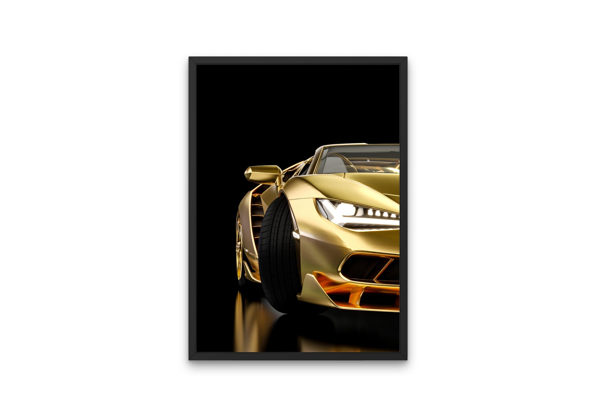 Golden Luxury Car Wall Art INSTANT DOWNLOAD, Racing Luxury Sports Car, Luxury Fashion Wall Art, Car Photo, Glam Automotive Décor