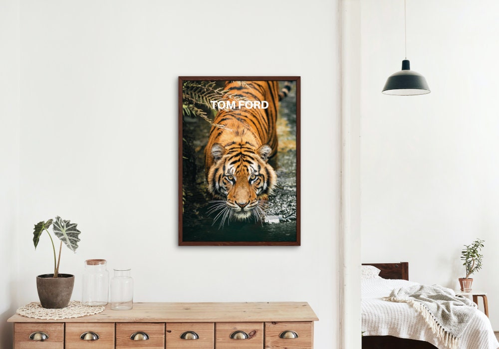 Tiger Designer Wall Art DIGITAL PRINT, Fashion Print, Luxury Fashion Poster, Designer wall Decor, Chic Tiger Poster, Editorial Photography