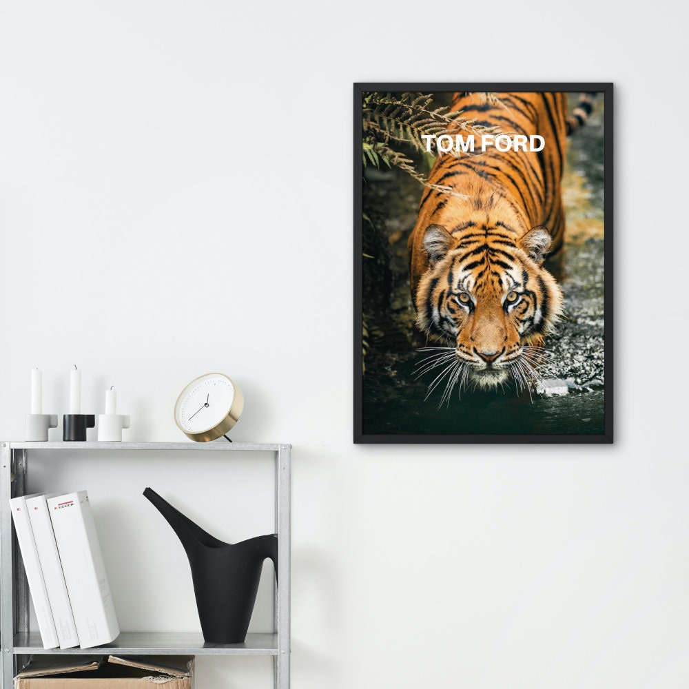 Tiger Designer Wall Art DIGITAL PRINT, Fashion Print, Luxury Fashion Poster, Designer wall Decor, Chic Tiger Poster, Editorial Photography