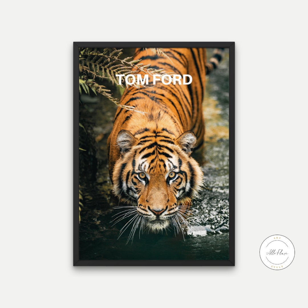 Tiger Designer Wall Art DIGITAL PRINT, Fashion Print, Luxury Fashion Poster, Designer wall Decor, Chic Tiger Poster, Editorial Photography