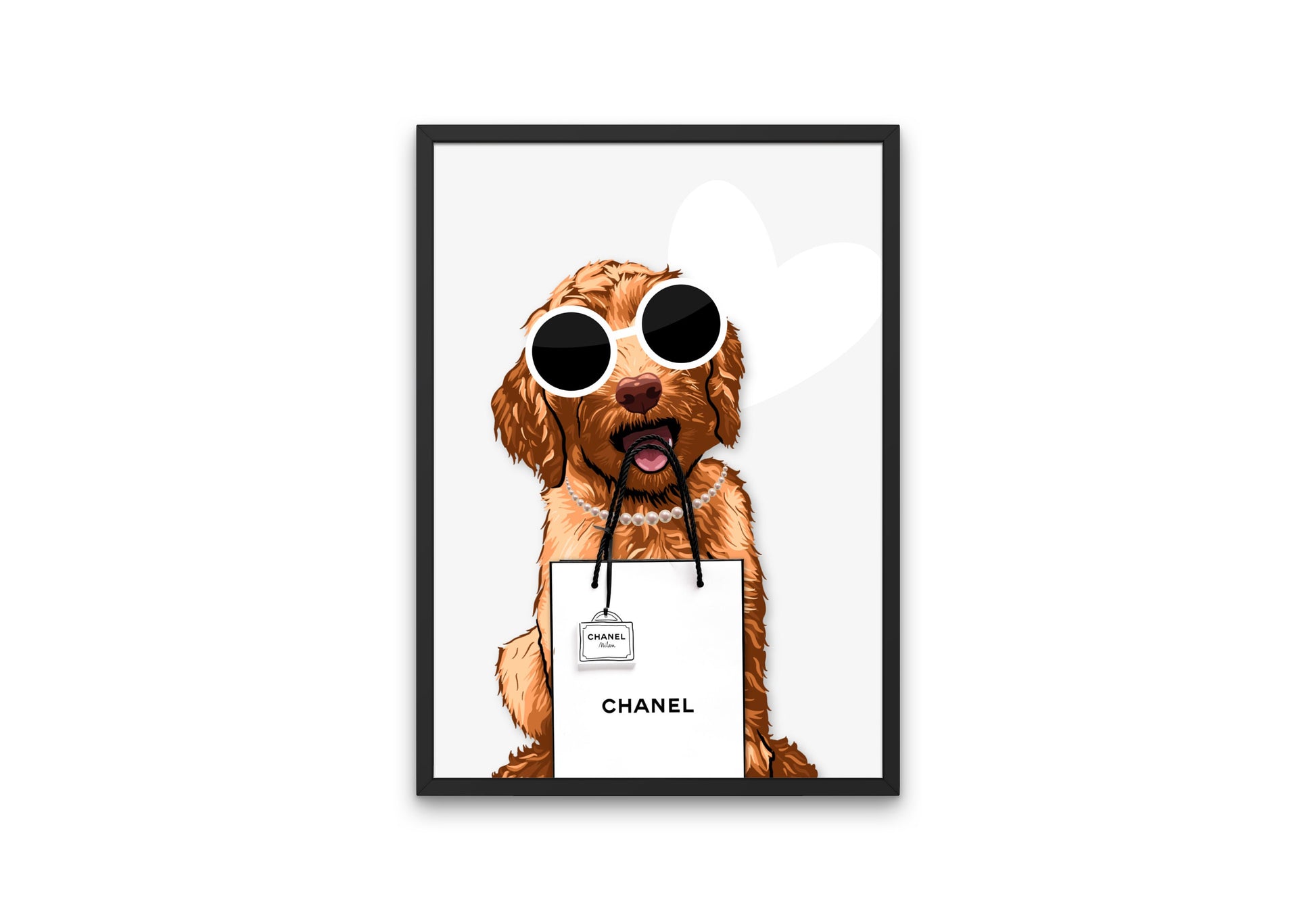 Cute Dog Luxury Fashion Poster PRINTABLE, Fashion Dog Print, Designer Poster, Designer Wall Art, Luxury Fashion Wall Art, Dog Lover