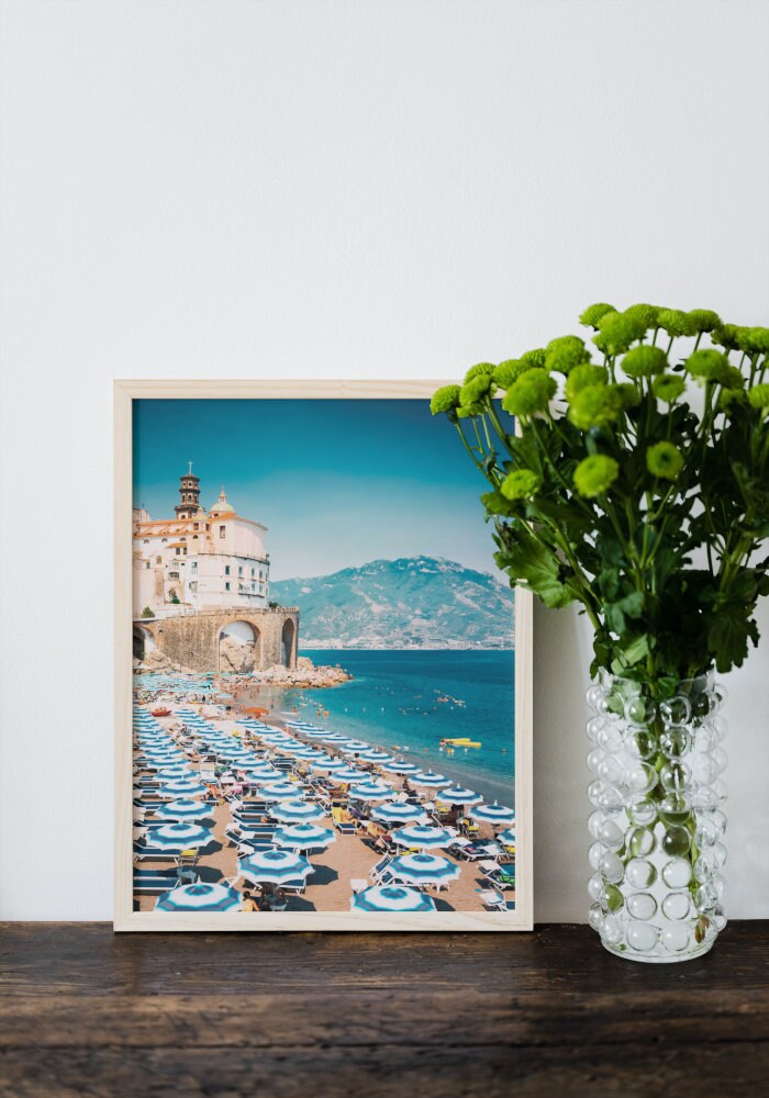 Amalfi Coast Summer Poster INSTANT DOWNLOAD, Mediterranean Decor, Beach Photography, Relaxing wall art, Summer Print, amalfi coast print