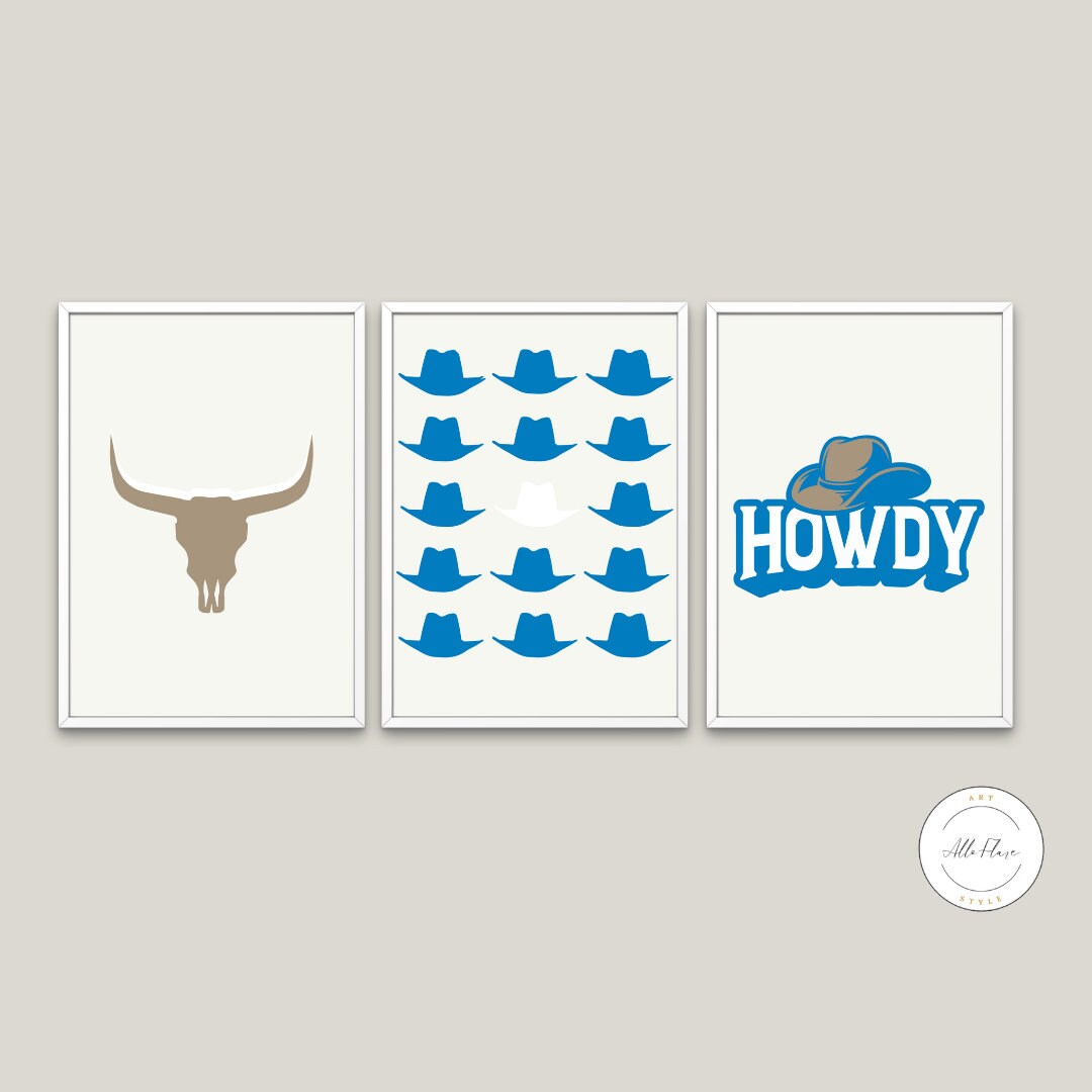 Cowboy Howdy Poster DIGITAL DOWNLOAD ART PRINTS, Blue western poster, Ranch Cowboy Decor, Longhorn Country Cowboy Poster, cowboy hat howdy wall print, country wall art | Posters, Prints, & Visual Artwork | art for bedroom, art ideas for bedroom walls, art printables, bathroom wall art printables, bedroom art, bedroom pictures, bedroom wall art, bedroom wall art ideas, bedroom wall painting, buy digital art prints online, buy digital prints online, canvas wall art for living room, contemporary farmhouse deco