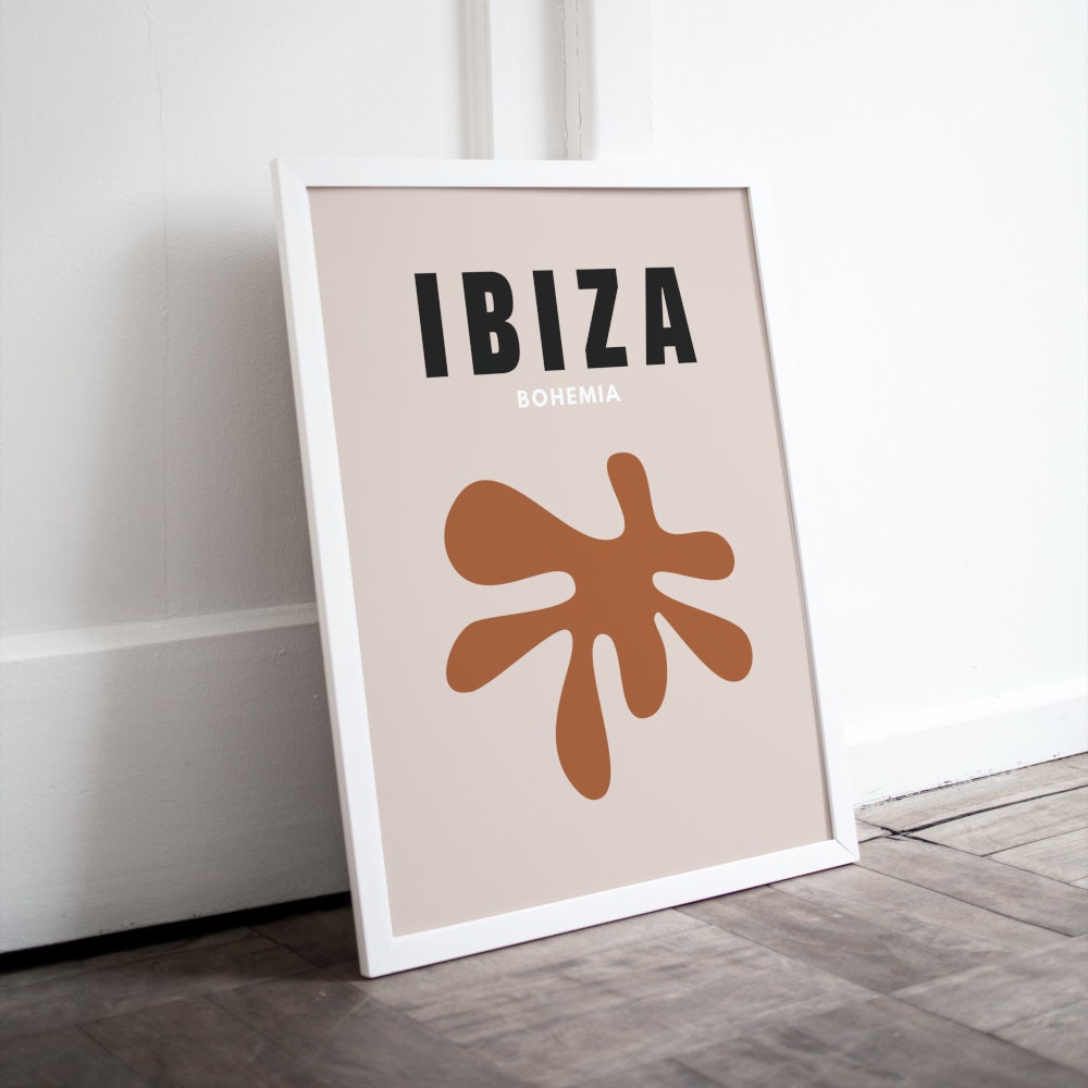 Set of three boho travel posters DIGITAL, terracotta prints, Trendy dorm room prints, Capri Ibiza Bondi, neutral printable travel posters