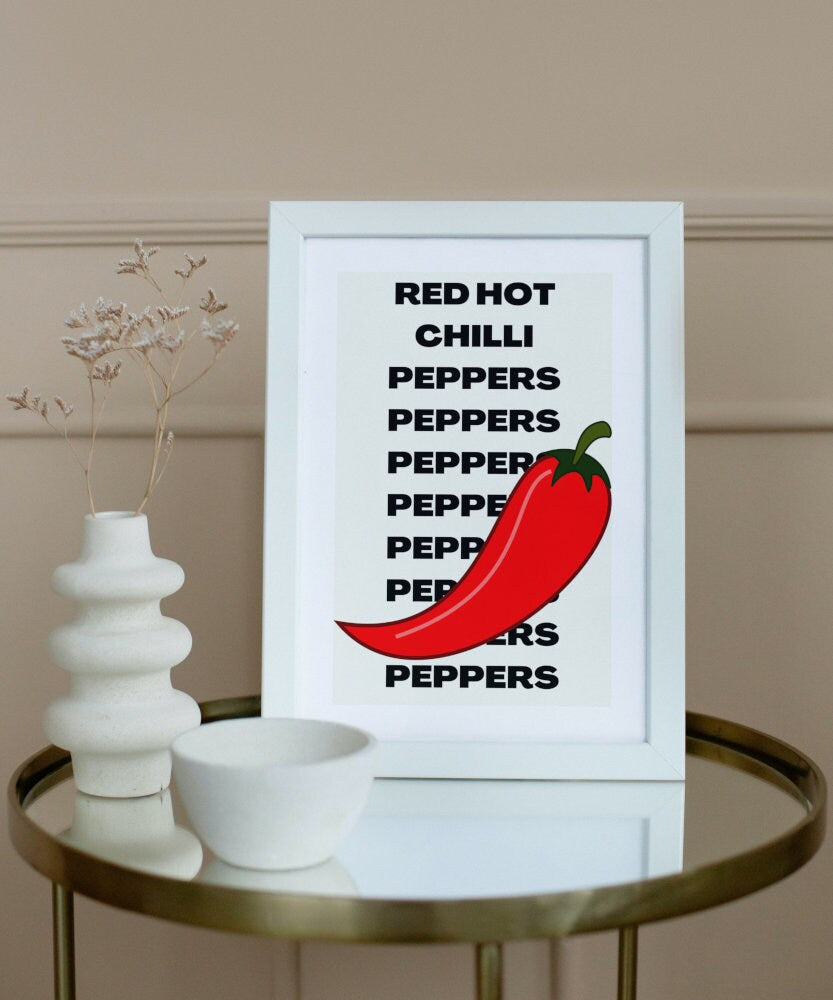 Red Hot Chili Peppers Poster INSTANT DOWNLOAD, Alternative Rock, Music Wall Decor, Music Poster, 90s decor, chili peppers, rock roll poster