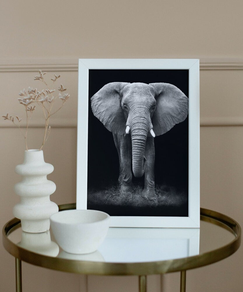 Black and White Elephant Poster INSTANT DOWNLOAD, cool poster, Wilderness Photography, Scandinavian style, Animal Wall Art, nature inspired