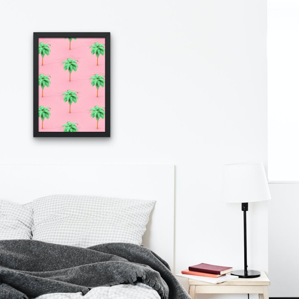 Palm Tree Preppy Poster DIGITAL DOWNLOAD, Tropical Warm Patterns, Preppy Wall Art, palm tree poster, printable palm tree, pink palm tree