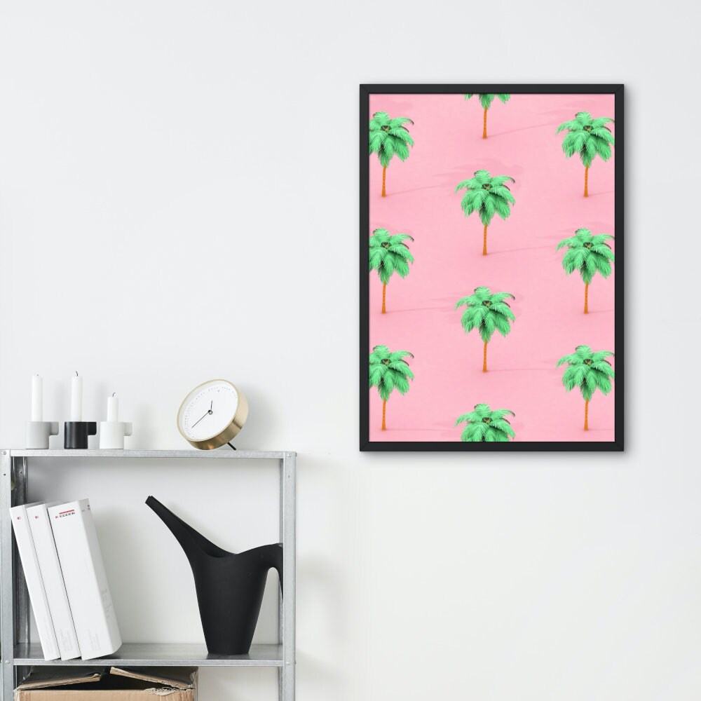 Palm Tree Preppy Poster DIGITAL DOWNLOAD, Tropical Warm Patterns, Preppy Wall Art, palm tree poster, printable palm tree, pink palm tree