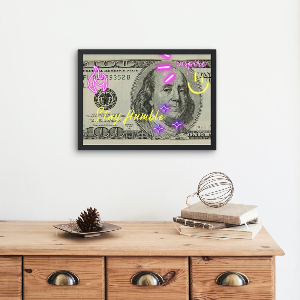 Stay Humble Money Poster INSTANT DOWNLOAD, Urban Street Art Print, bad and boujee, Hypebeast Poster, Horizontal Poster, graffiti wall art
