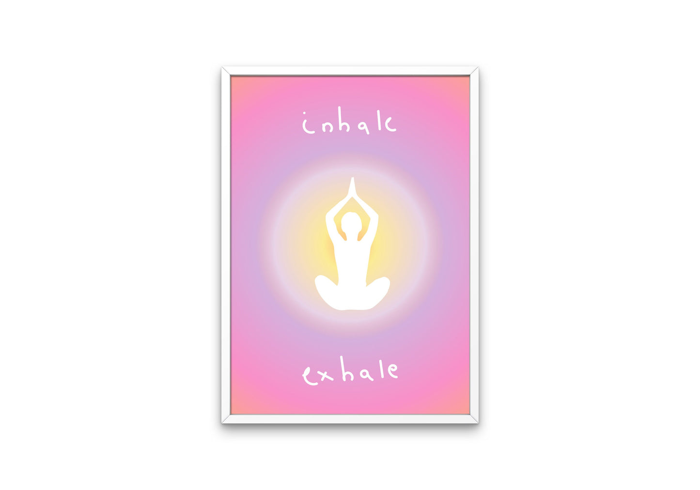 Inhale Exhale Poster DIGITAL PRINT, Danish Pastel, Y2K, Abstract Color, Aura aesthetic art print, yoga pose poster, yoga artwork, zen poster