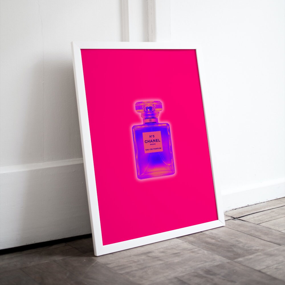 Purple Perfume Bottle DIGITAL ART PRINT, Designer wall art, Glam Print, purple poster, bold color, hot pink wall art, designer wall art, perfume